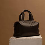 Veľké tašky - Kožená cestovní taška - tmavě hnědá - 16564241_