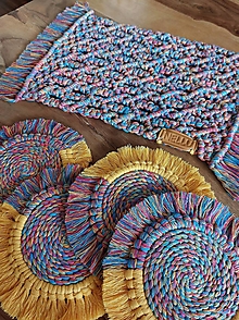 Úžitkový textil - Macramé sada na stôl farebná - 16564307_
