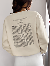 Mikiny - Literárna mikina Pýcha A Predsudok / Jane Austen - v angličtine (Béžová) - 16564159_