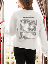 Mikiny - Literárna mikina Sherlock Holmes v angličtine - Biela - 16564221_