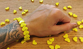 Sady šperkov - Sada náramek + náušnice srdce (Žlutá) - 16564287_