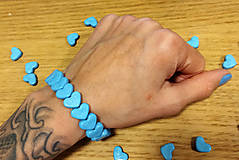 Sady šperkov - Sada náramek + náušnice srdce (Modrá) - 16564290_