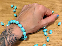 Sady šperkov - Sada náramek + náušnice ovál (Modrá) - 16564305_