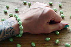 Sady šperkov - Sada náramek + náušnice ovál (Zelená) - 16564312_