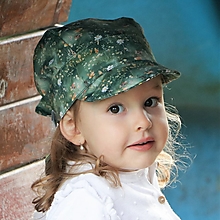 Detské čiapky - Letný detský šilt na zelenej lúke - prémiová bavlna - 16566725_
