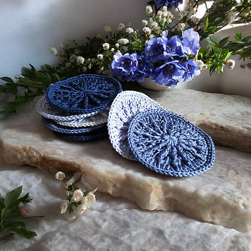Úžitkový textil - Masážna odličovacia žinka ECO | set Blau Niveau - 16565809_