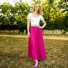 Sukne - Sytě růžová plisovaná sukně - 16566165_