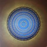Obrazy - Mandala NEKONEČNÁ LÁSKA A ŠŤASTNÝ ŽIVOT ❤️ (blue-brown) 80x80 - 16565557_