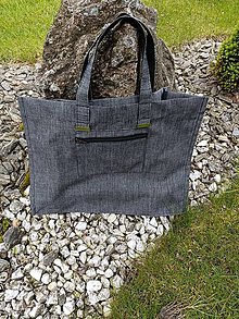 Nákupné tašky - Nákupna pevná taška šedá melír - 16565276_