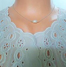 Náhrdelníky - Strieborný náhrdelník s perlou - 16564955_