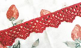 Úžitkový textil - Utierka s háčkovanou krajkou "Jahody" - 16565581_