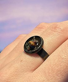 Prstene - Rôznorodé prstienky (Prsteň s reálnym hríbikom v živici) - 16565770_