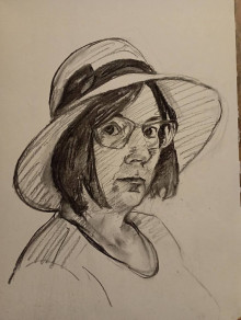 Kresby - Autoportrét v klobúku - 16566631_