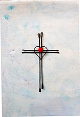 Dekorácie - krížik na stenu * 19,5 cm - 16565189_