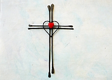 Dekorácie - krížik na stenu * 19,5 cm - 16565190_