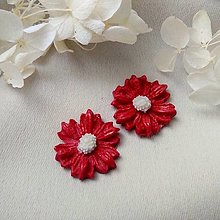 Náušnice - Náušnice Malý kvet (Červená) - 16565555_