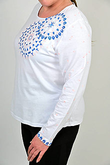 Topy, tričká, tielka - JoanesS ručně malované triko s dlouhým rukávem - 16564742_