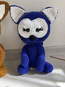 Hračky - mačka/mačička baculatá - háčkovaná  (modrá mica) - 16566170_