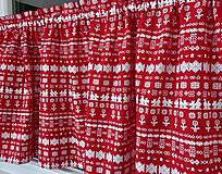 Úžitkový textil - Vitrážková záclonka,,čičmany na červenej" - 16568655_