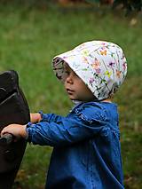 Detské čiapky - Letný detský čepček motýliky - 16567237_