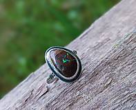 Prstene - Strieborný Prsteň s Austrálskym Boulder Opálom - 16567950_