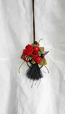 Náhrdelníky - Kvetinový náhrdelník s čerešñami - 16567598_