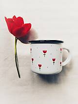 Nádoby - Smaltovaný hrnček Červené tulipány - 16568510_