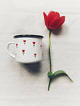 Nádoby - Smaltovaný hrnček Červené tulipány - 16568512_