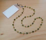 Náhrdelníky - Držiak, náhrdelník na kartičku - zelená - chirurgická oceľ - 16568399_