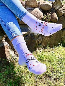 Ponožky, pančuchy, obuv - Maľované ponožky pre najlepšiu mamu - 16567580_
