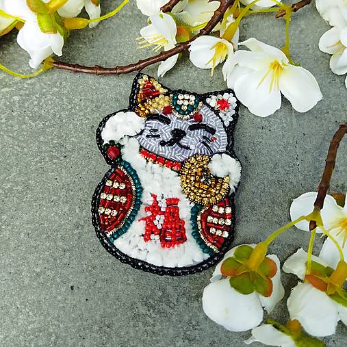 Brošne - Lucky cat ... brož - 16569255_