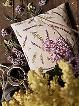 Úžitkový textil - Vankúš roztrúsená levanduľa - 16570474_