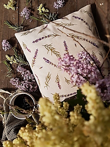 Úžitkový textil - Vankúš roztrúsená levanduľa - 16570474_