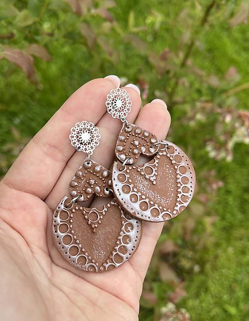 Náušnice - *Brown pearl extravagant shapes* - 16568844_