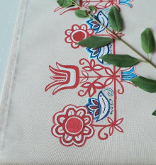 Úžitkový textil - Maľovaný obrus stredový - béžový, 30 x 139 cm - 13564560_