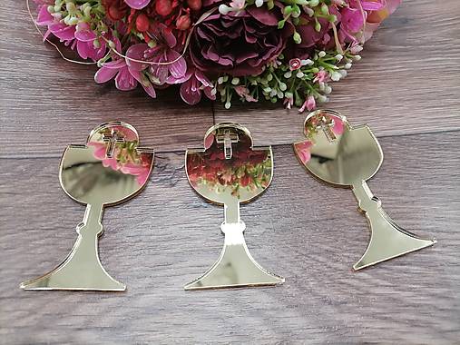 Dekorácie - Kalich zlatý zrkadlový plexi  - PLA - 16569798_