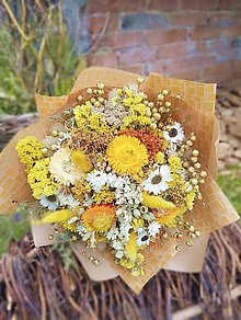 Dekorácie - Kytica zo sušených kvetov - žltá - 16568806_