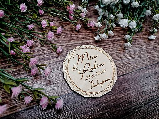 Magnetky - Svadobná magnetka pre hostí - 16569301_