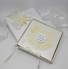 Dekorácie - Luxusný vanilkový darčekový set 1. sv. prijímaniu/birmovke - s vanilkovým odtieňom - 16569635_