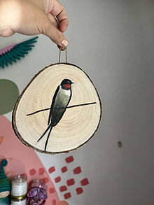 Obrazy - Vtáčky drevené- dekorácia na stenu (Lastovička) - 16572976_