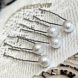 Ozdoby do vlasov - Wedding Pearl Hairpin 8mm / Svadobné vlásenky perličkové E037 - 16571252_