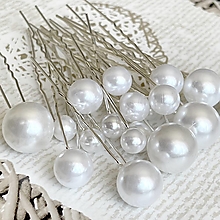 Ozdoby do vlasov - Wedding Pearl Hairpin / Svadobné vlásenky perličkové E037 - 16571239_