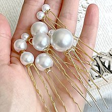 Ozdoby do vlasov - Wedding Pearl Hairpin / Svadobné vlásenky perličkové E037 - 16571267_