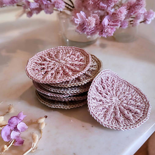 Úžitkový textil - Masážna odličovacia žinka ECO | set Desert Rose - 16571202_