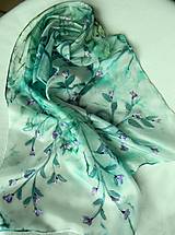 Šály a nákrčníky - Mentolová /hedvábná šála 35 x 130 cm/ - 16571668_