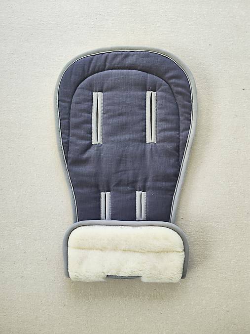 Detský textil - VLNIENKA podložka do kočíka EasyWalker Jimmey 100% Merino Top Super wash Natural 100% ľan Antracit - 16572009_