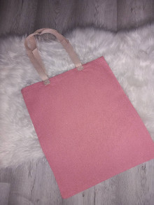 Nákupné tašky - Ružová taška z ľanovej látky - 16572526_