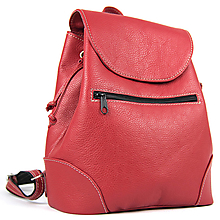 Batohy - Kožený praktický batoh v červenej farbe - 16571495_