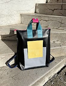 Batohy - COLORPACK čierny kožený ruksak - 16572780_