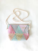 Kabelky - Textilná MIDI kabelka, pastelové trojuholníky - 16571205_